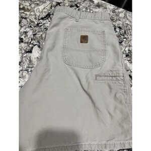 VTG Carhartt B147 Tan Men's Carpenter Shorts Hammer Loop Sz 40 *see Description*